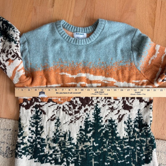 Old Navy SoSoft Mountain Landscape Intarsia Crew Neck Sweater Men's L Unisex - Picture 6 of 7